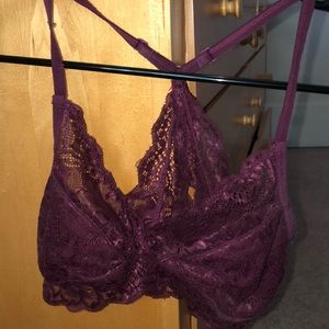 wine red lace bralette